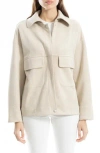 Max Studio Faux Suede Jacket In Oyster
