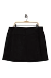 Max Studio Faux Suede Miniskirt In Black