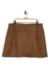 Max Studio Faux Suede Miniskirt In Brown