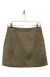 Max Studio Faux Suede Wrap Miniskirt In Army