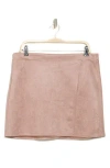 Max Studio Faux Suede Wrap Miniskirt In Mauve