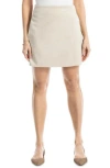 Max Studio Faux Suede Wrap Miniskirt In Oyster