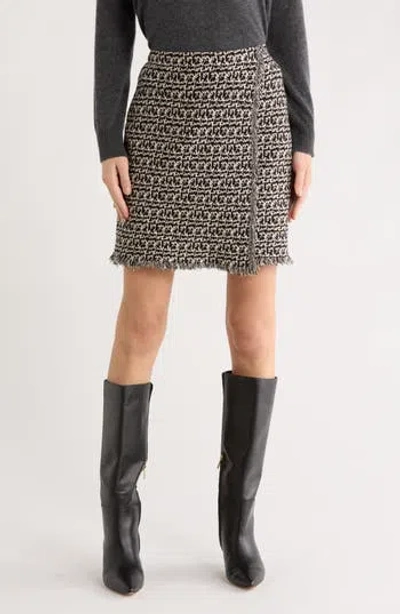 Max Studio Faux Wrap Bouclé Miniskirt