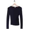 Max Studio Faux Wrap Knit Sweater In Black
