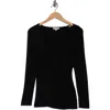 Max Studio Faux Wrap Knit Sweater In Black