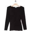 Max Studio Faux Wrap Knit Sweater In Black