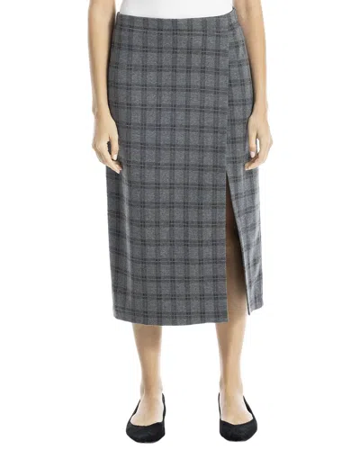 Max Studio Faux Wrap Midi Skirt In Gray
