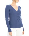 Max Studio Faux Wrap Knit Sweater