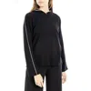 Max Studio Fine Gauge Hoodie In Black/off Wht