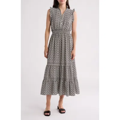 Max Studio Floral Maxi Dress In Ecru/cml Btk Daisy