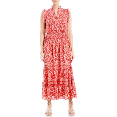 Max Studio Floral Maxi Dress In Red Floral