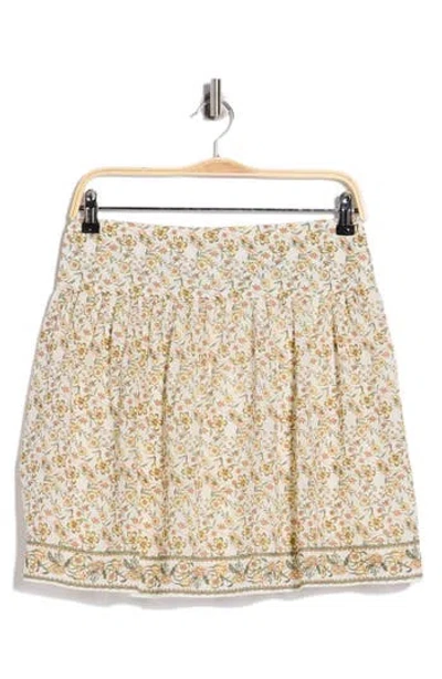 Max Studio Floral Miniskirt In Neutral