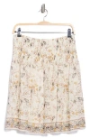 Max Studio Floral Pleated Pull-on Skirt