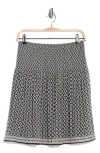 Max Studio Floral Pleated Pull-on Skirt In Blk/crm Shmrck Strmrs