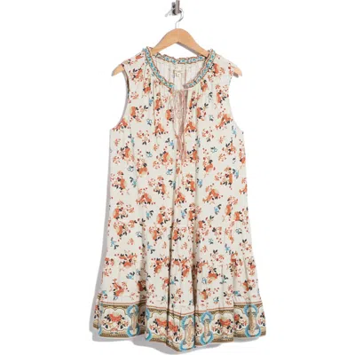 Max Studio Floral Print Sleeveless Tiered Dress In Multi