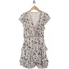 Max Studio Floral Ruffle Minidress In Gray