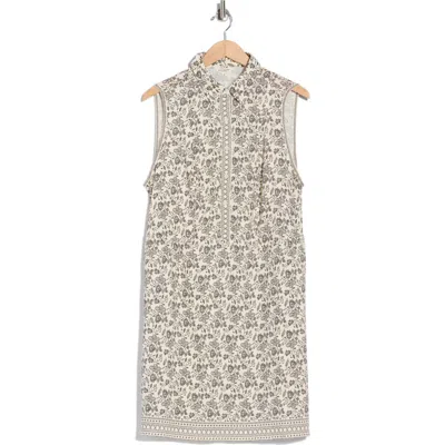 Max Studio Floral Sleeveless Shirtdress In Gray