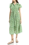 Max Studio Floral Tie Front Shirtdress