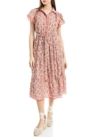 Max Studio Floral Tie Front Shirtdress