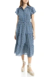 Max Studio Floral Tie Front Shirtdress
