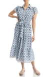 Max Studio Floral Tie Front Shirtdress In Pink