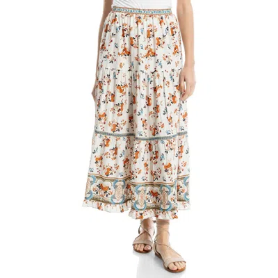 Max Studio Floral Tiered Maxi Skirt