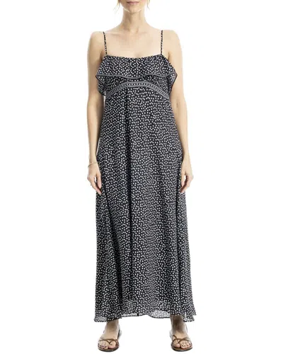 Max Studio Flounce Detail Maxi Dress In Black