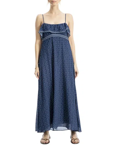 Max Studio Flounce Detail Maxi Dress In Blue