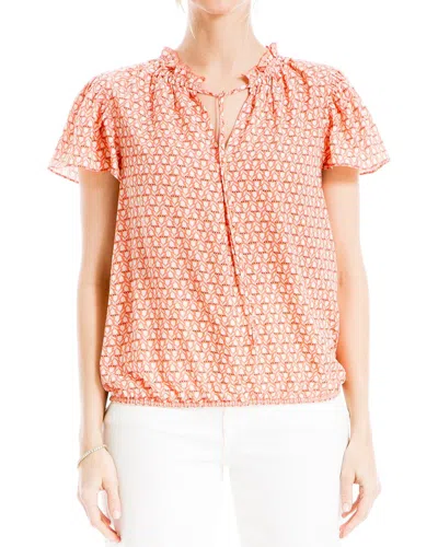 Max Studio Flutter Sleeve Blouse In Pink