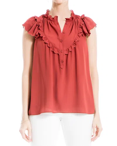 Max Studio Flutter Sleeve Blouse In Pink