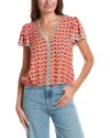 Max Studio Flutter Sleeve Bubble Hem Blouse In Multi