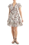 Max Studio Flutter Sleeve Dress In Gray