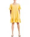 Max Studio Flutter Sleeve Dress In Yellow