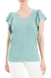 Max Studio Flutter Sleeve Jersey Crinkle Top