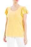 Max Studio Flutter Sleeve Jersey Crinkle Top