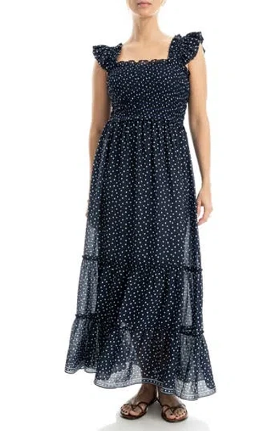 Max Studio Flutter Sleeve Maxi Dress In Multi