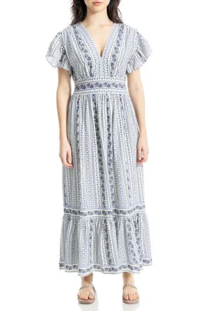 Max Studio Flutter Sleeve Maxi Dress In Multi