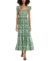 Max Studio Flutter Sleeve Maxi Dress In Multi