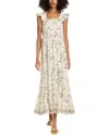 Max Studio Flutter Sleeve Maxi Dress In White