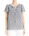 Max Studio Flutter Sleeve Ruffle Detail V-neck Blouse