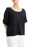 Max Studio Flutter Sleeve Sweater In Black