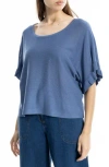 Max Studio Flutter Sleeve Sweater In Blue