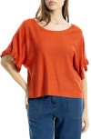Max Studio Flutter Sleeve Sweater In Pattern