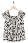 Max Studio Flutter Sleeve Top In Black