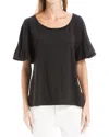 Max Studio Flutter Texture Knit T-shirt In Black