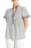 Max Studio Flutter Sleeve Top In Multi