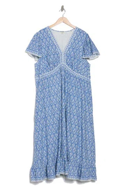 Max Studio Flutter Sleeve V-neck Dress