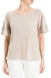 Max Studio Flutter Texture Knit T-shirt In Neutral