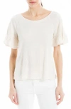 Max Studio Flutter Texture Knit T-shirt In White
