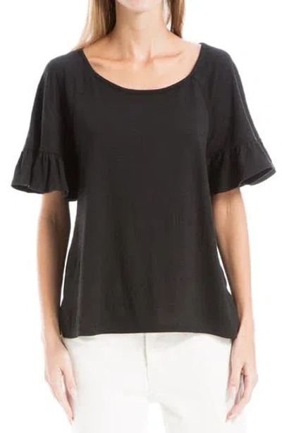 Max Studio Flutter Texture Knit T-shirt In Black